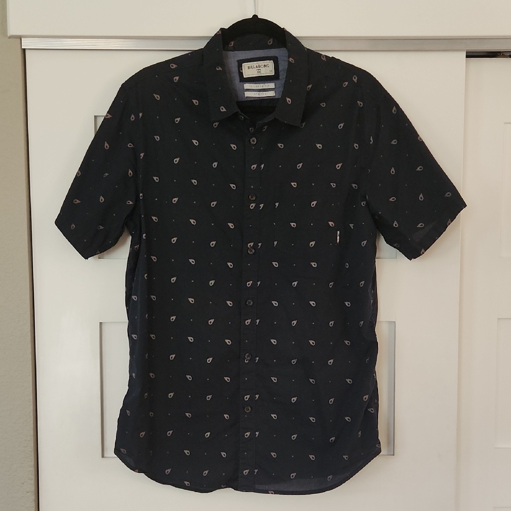 Men's Dark Navy Billabong Short Sleeve Polo Shirt Size L